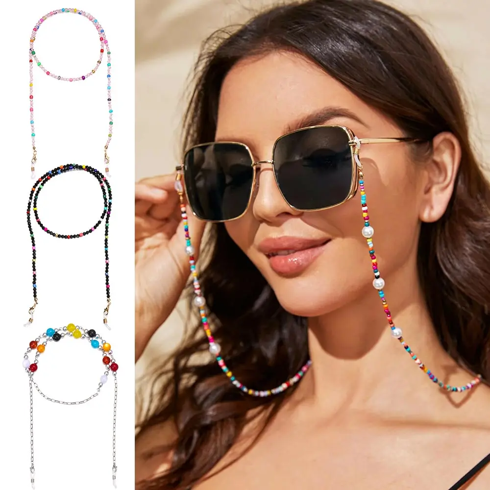 

1Pc Fashion Eyeglasses Strap Chain Imitation Beaded Mask Sunglasses Holder Glasses Eyewear Lanyards For Women Men Chains