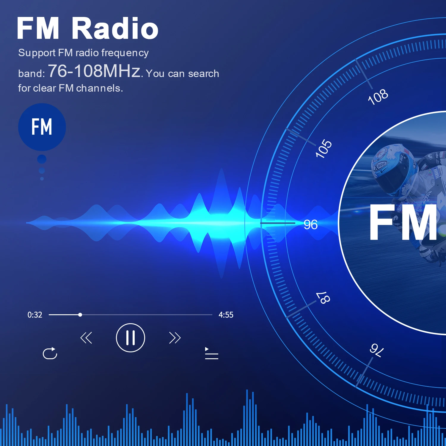Фото Fodsports 2 шт. FX8 шлем домофон мотоцикл Bluetooth шлем гарнитура 8 Rider 1000 м мото домофон Intercomunicador FM радио №4