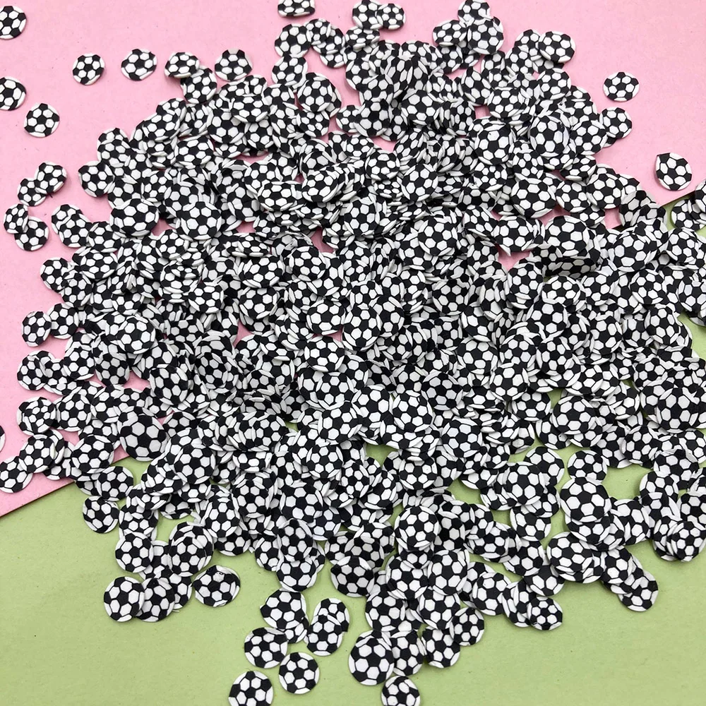 

100g Cute Football Slice Polymer Soft Clay Sprinkles for Crafts Making DIY Crystal Mud Filling Material Nail Art Decor:6mm