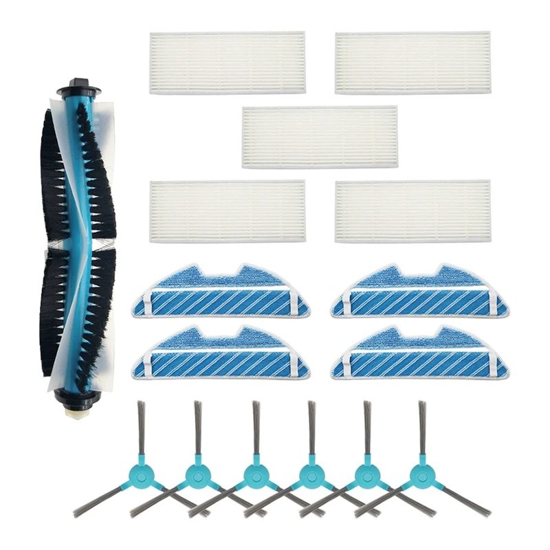 

16 PCS Vacuum Parts Replacement for Conga 1290 1390 Robot Vacuum Cleaner Accessories Kit Main/Side Brush Filter Mop