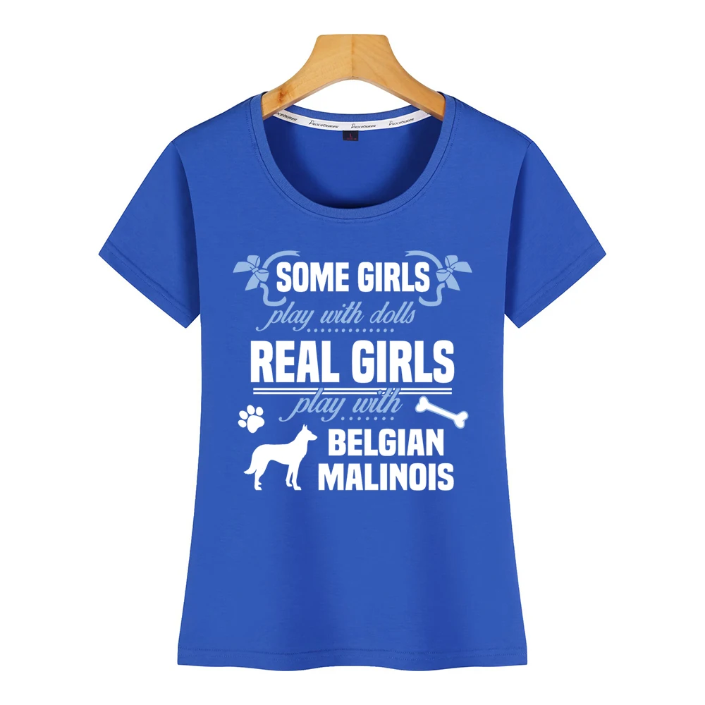 Blue Топы Футболка женская Бельгийская Malinois повседневная черная с принтом женская рубашка - Цвет: Blue