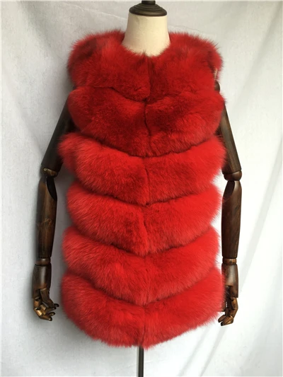 Red MAOMAOFUR жилет из натурального меха женский жилет из натурального Лисьего меха без рукавов Женская куртка Верхняя одежда весенний жилет из натурального Лисьего меха для девочек - Цвет: Red
