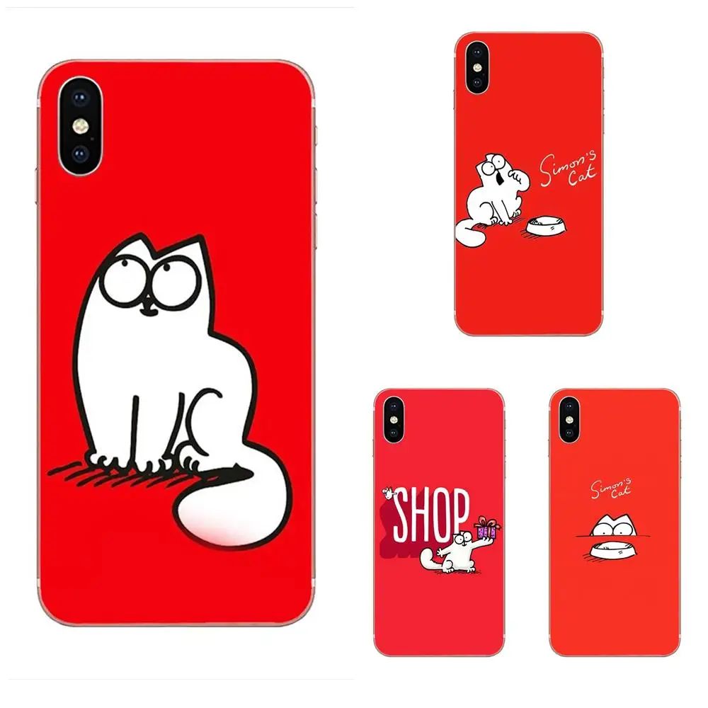 Смешной милый мягкий чехол Белый Кот Саймона для samsung Galaxy Note 5 8 9 S3 S4 S5 S6 S7 S8 S9 S10 5G mini
