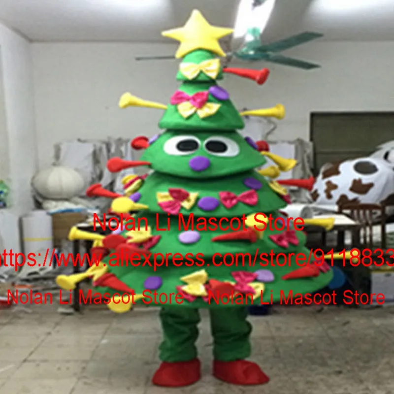 

Customization Adult Size Christmas Tree Mascot Costume Crayon Cartoon Set Cosplay Birthday Party Masquerade Festival Gift 973