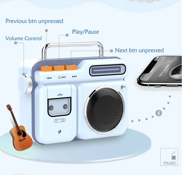 Модный MOCA беспроводной Bluetooth динамик ретро мини портативный динамик Bluetooth 4,2 беспроводной ретро музыкальный плеер ремень телефонный звонок