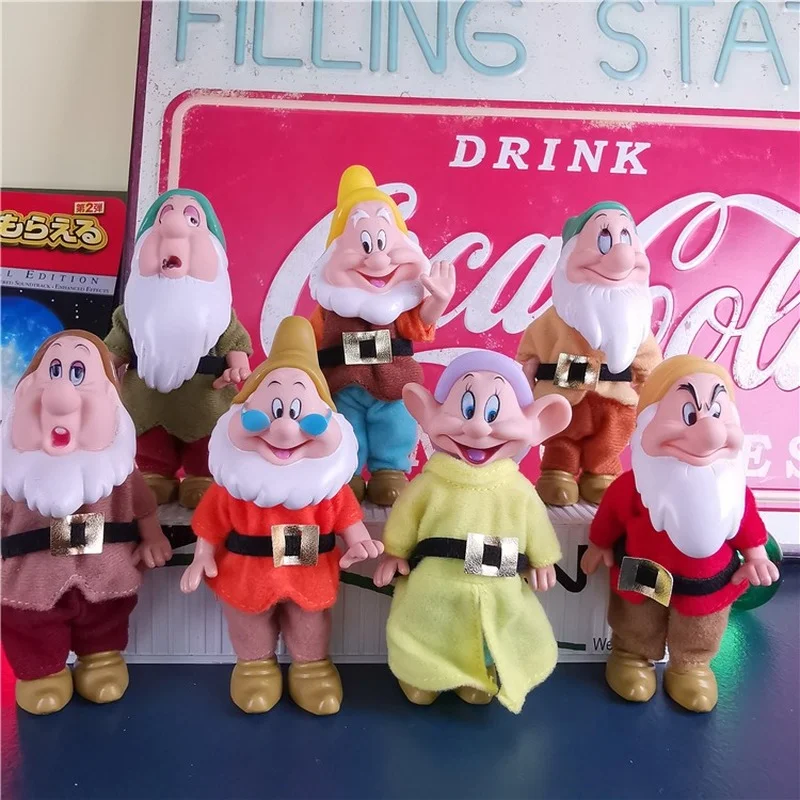 

7 Pcs Set Disney Anime Kawaii Soft Doll Snow White and The Seven Dwarfs Action Figure Boy Girl Kids Toys Gift Figurine