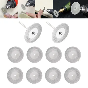 Алмазный режущий диск 10 шт.компл. 35 мм, лезвие для циркулярной пилы с фиксированным стержнем 2 шт. 3 мм для стекла, камня, металла, дерева, режущий диск
