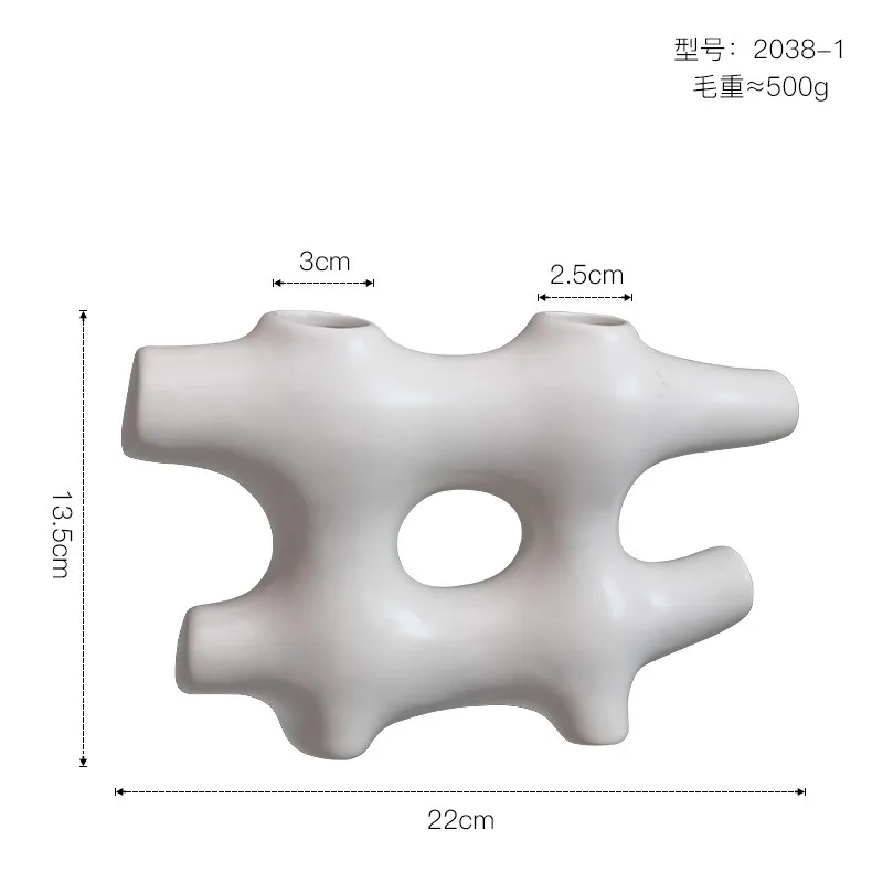 

Creative Abstract Ceramics Vase Home Living Room Decoration Ornaments Modern Desktop Fence Shape Flower Container Decor