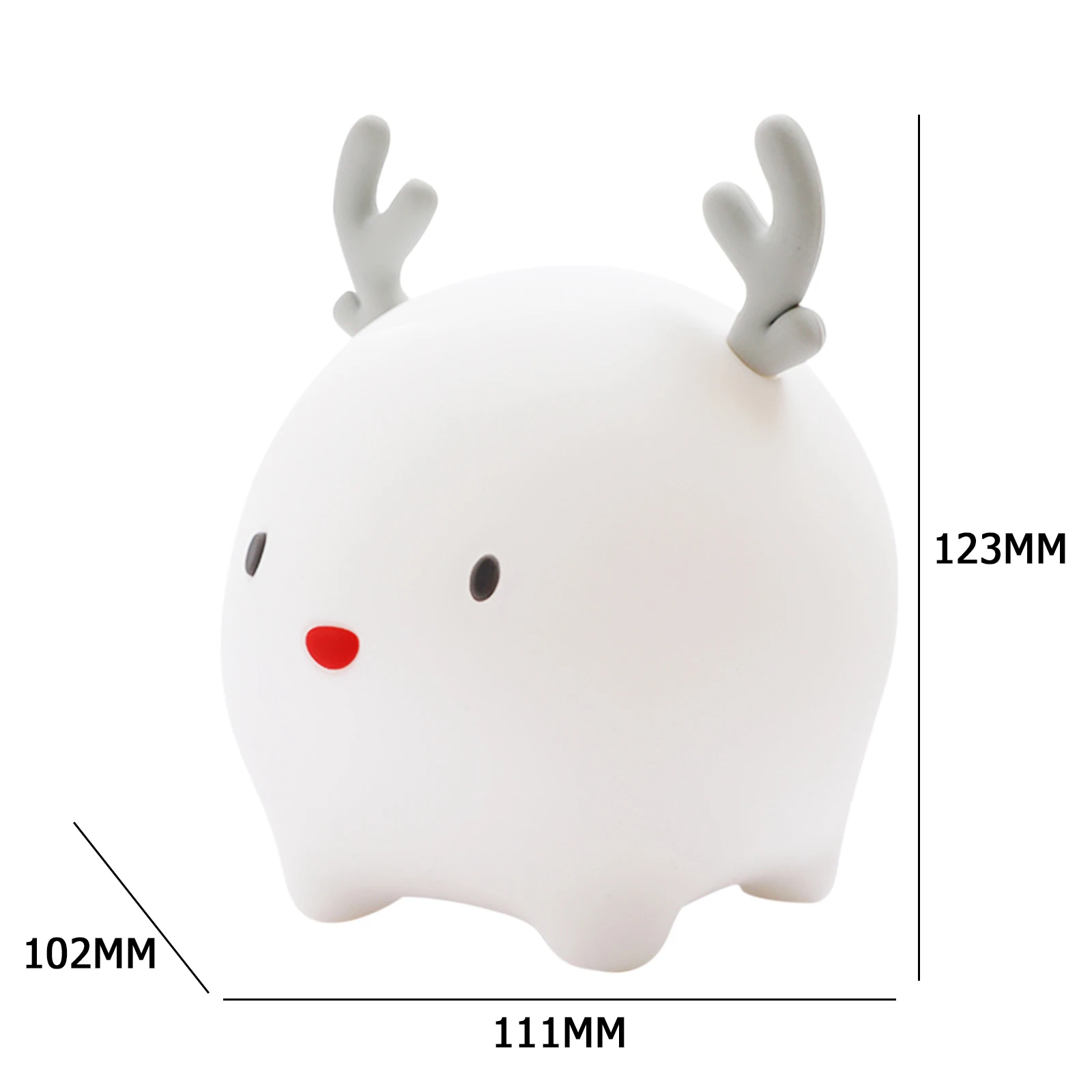 

Silicone Night Light, Touch Sensor Colorful Cartoon Christmas Elk LED Lamp