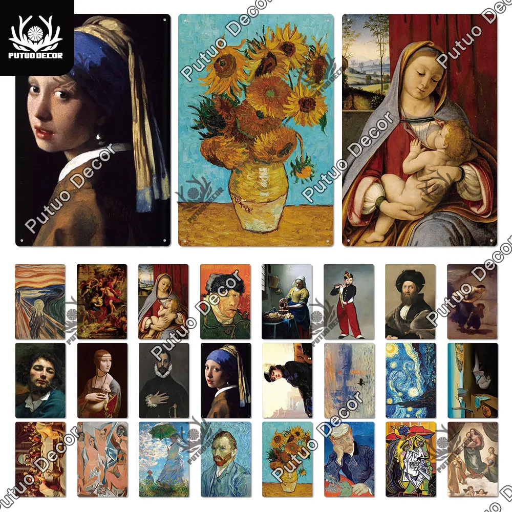 Putuo Декор Знаменитые Картины винтажные металлические постеры железное Искусство