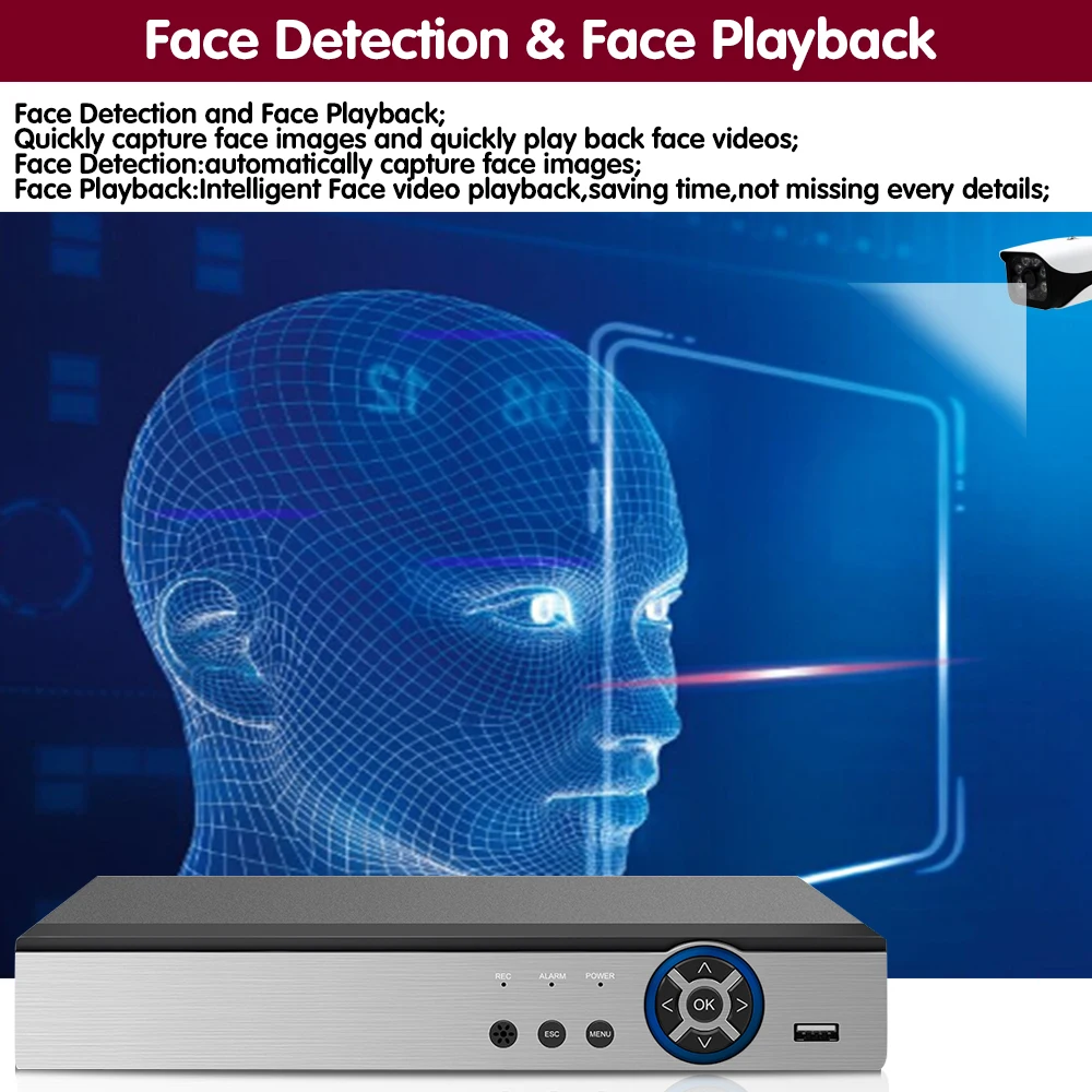 H.265 5MP 4CH AHD DVR NVR XVR CVI TVI XVI 6In1 Гибридный CCTV Аудио безопасности видео рекордер для 1080P