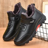waterproof artifical leather sneakers female old women winter walking shoes 2021 fashion mother lesiure plush sneakers