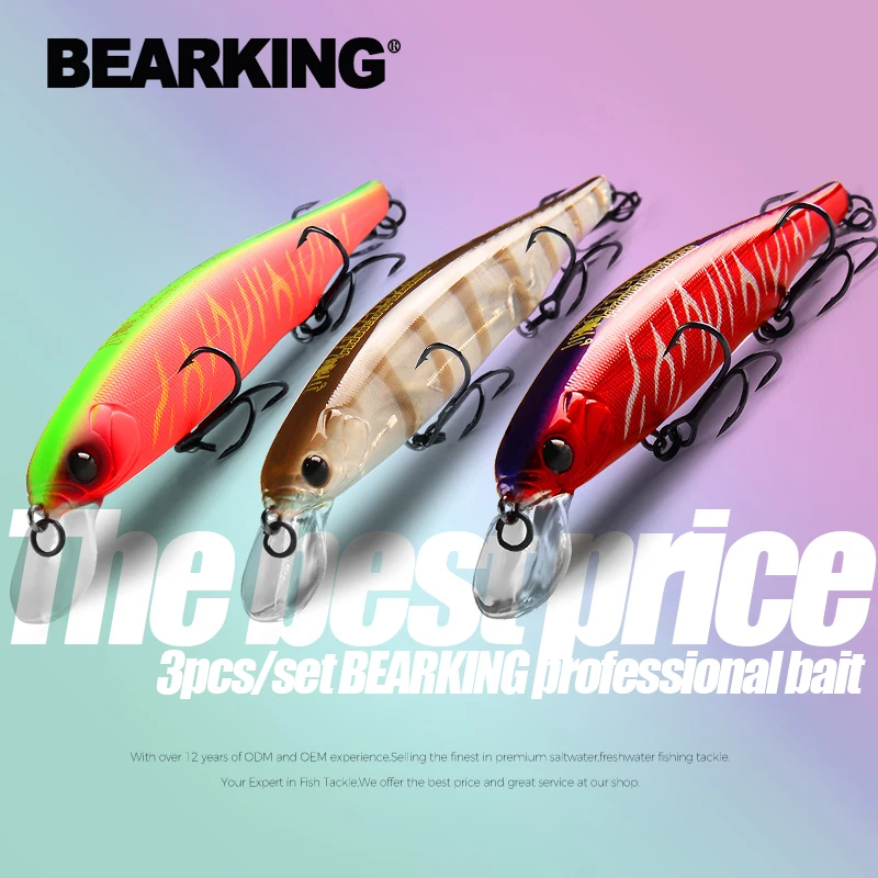 BEARKING Лучшая цена 3 шт./компл. 11 см 15 г погружение 1 5 м рыболовные снасти shone приманки