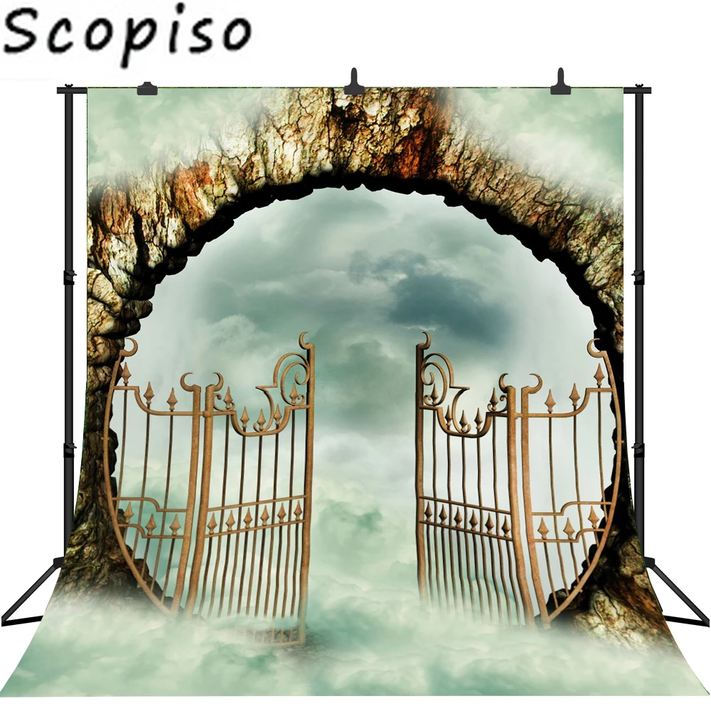 Сказочные фантазийные фоны для фотосъемки детей с изображением облака двери