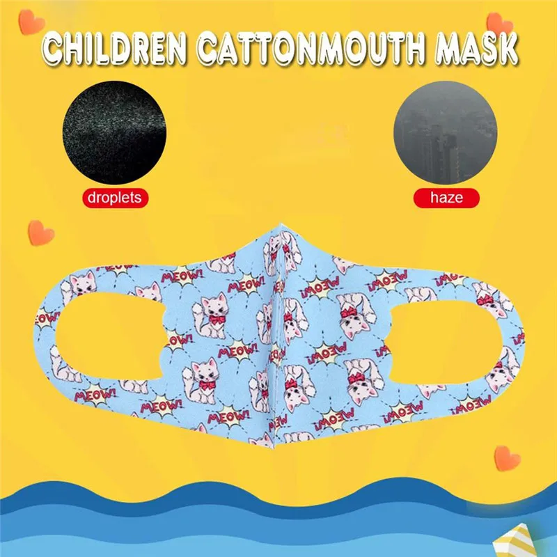 5Pcs Breathable Cotton PM2.5 Children Mouth Mask Cute Cartoon Rabbit Flower Smog Warm Dust Fits 2-10 Years Old Kids | Красота и