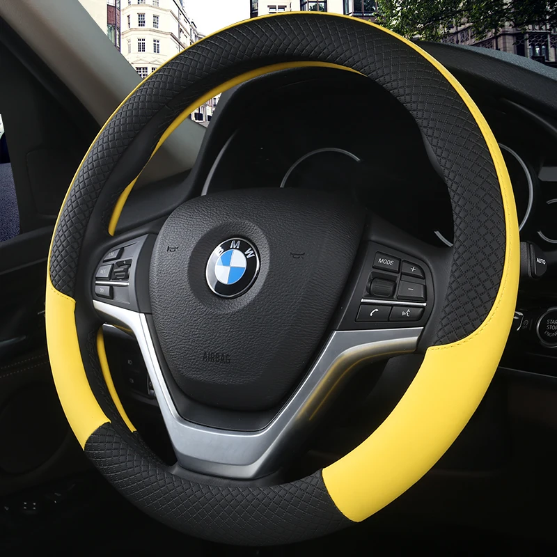 

2021 Sport Car Steering Wheel Covers Anti-Slip Leather Auto Steering-wheel Cover Car-styling Steering wheel protective cover