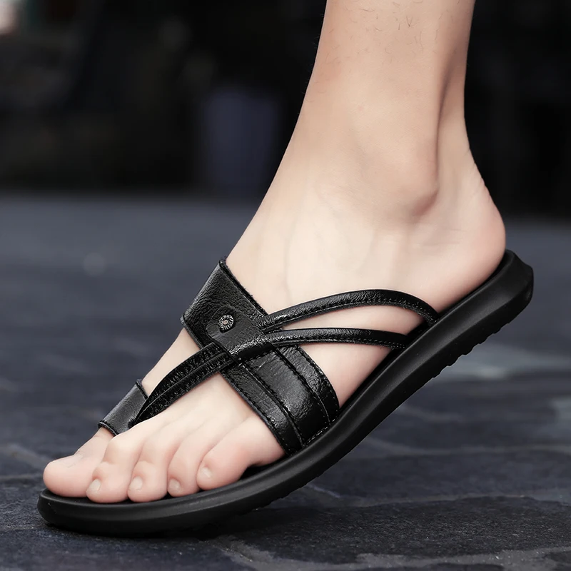 

Slippers Men leather Brand Men's Casual Shoes Summer Shoes Men Slippers flip flops for Men Sports Flip Flops Footwear Sneaker