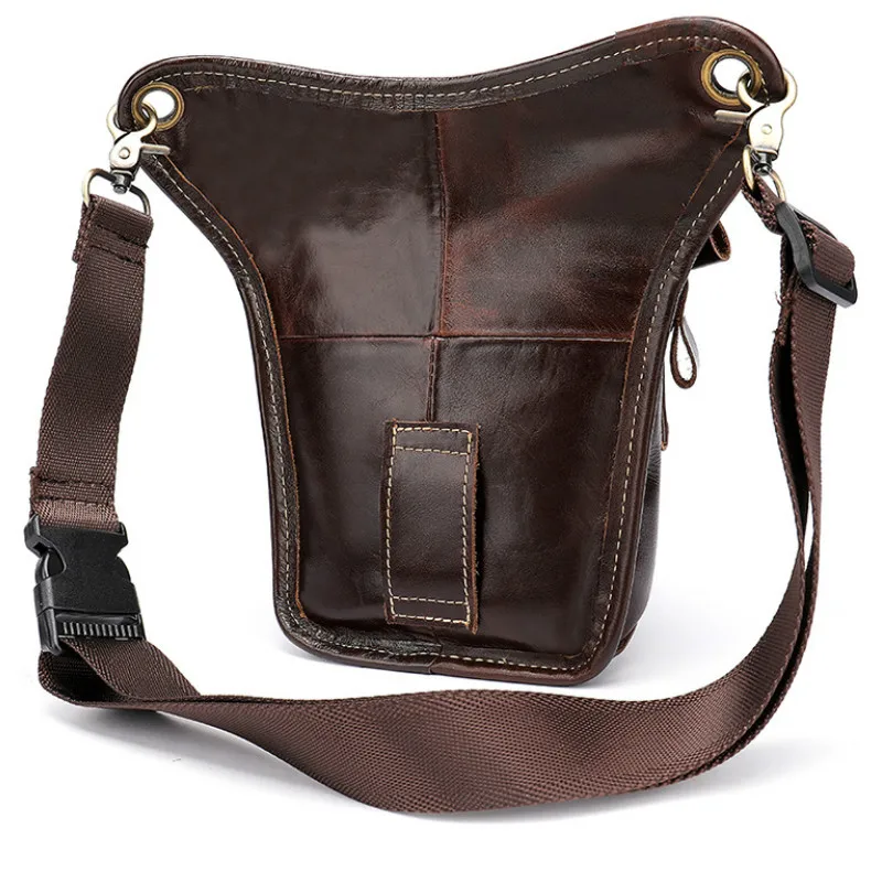 Мужская винтажная мотоциклетная сумка из натуральной кожи забавные поясные