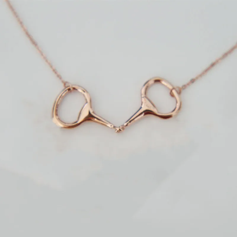 rose horse necklace 925 пробы, Серебряная цепочка для пар в виде лошади, браслет, золотой цвет, подвеска в виде змеи, подвеска в виде лошади, ювелирное изделие для женщин, новинка, очаровательный браслет - Окраска металла: rose horse necklace