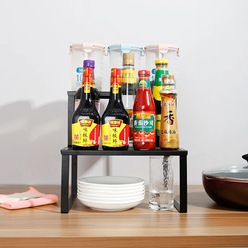 

Kitchen Spice Shelf Cabinet Compartment Multi-Function Countertop Sink Seasoning Layered Partition Rack