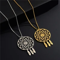 skqir customized dreamcatcher necklaces nameplate personalized custom name pendant necklace for women stainless steel jewelry