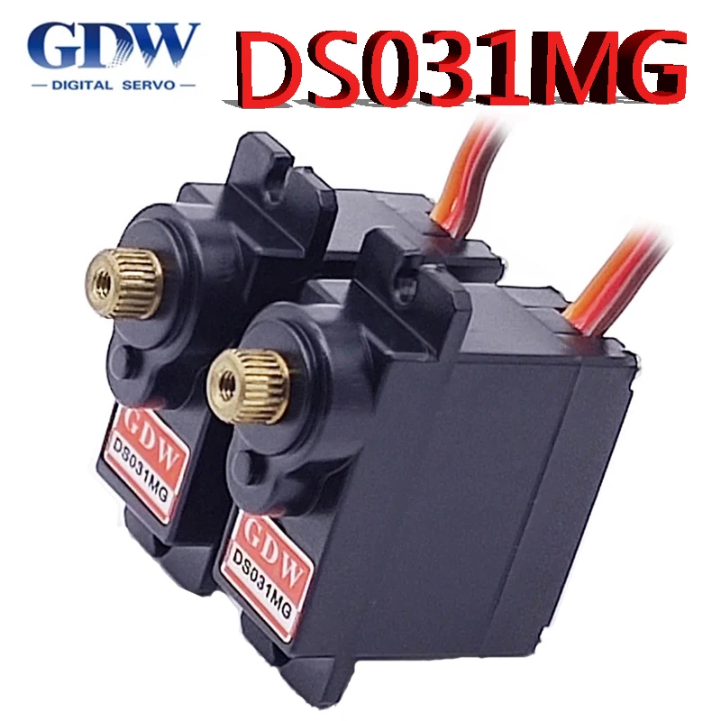 

GDW DS031MG 9g 12g Metal Gear Micro Mini Digital Servo High Speed Angle 180 for 450 Helicopter Fix-wing RC Auto Robot Arm