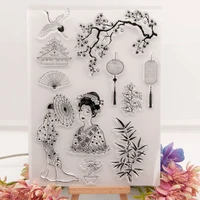 plum bossom transparent silicone stamp cutting diy hand account scrapbooking rubber coloring embossed diary decoration reusable