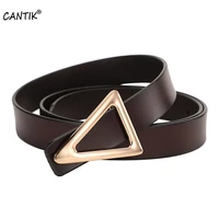 cantik ladies quality cowskin belts fashion triangular type alloy slide buckle jeans clothing accessoriewomen 2 3cm width fca242