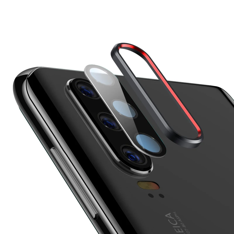 Black Red n 6D Glass Для huawei P30 Pro защита для экрана камеры+ задняя защита объектива Кольцо чехол для huawei P20 Pro задняя 2 в 1 6D закаленное стекло - Цвет: Black Red n 6D Glass
