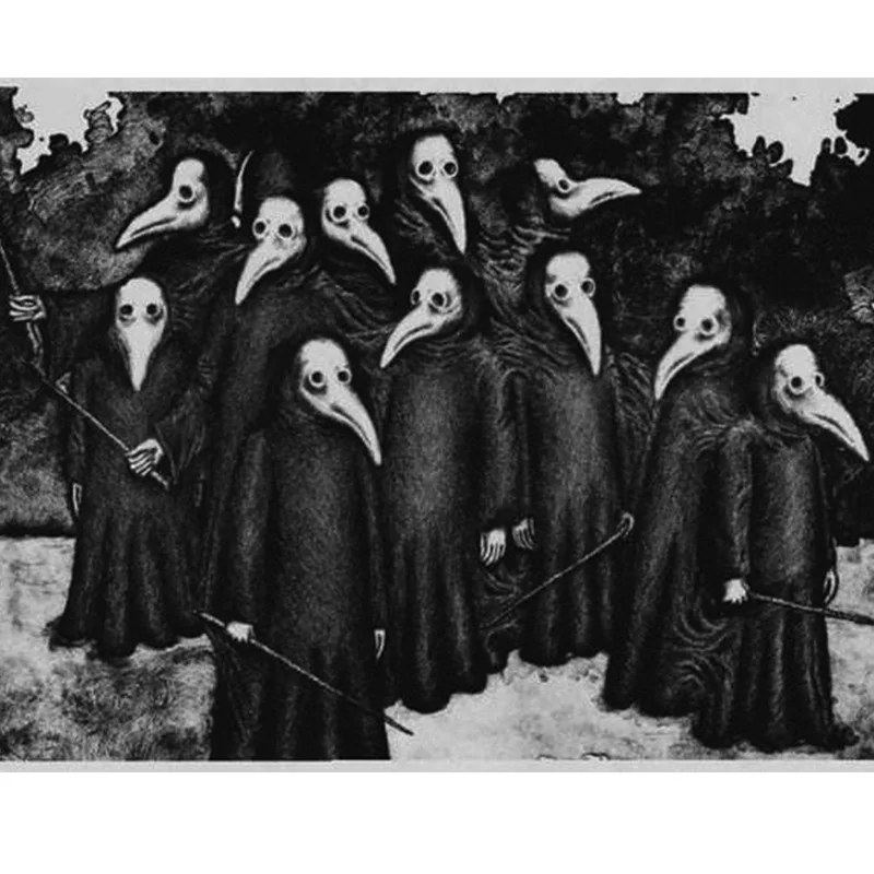 Чумного доктора костюмы для мужчин маска косплея монаха стимпанк халат черный