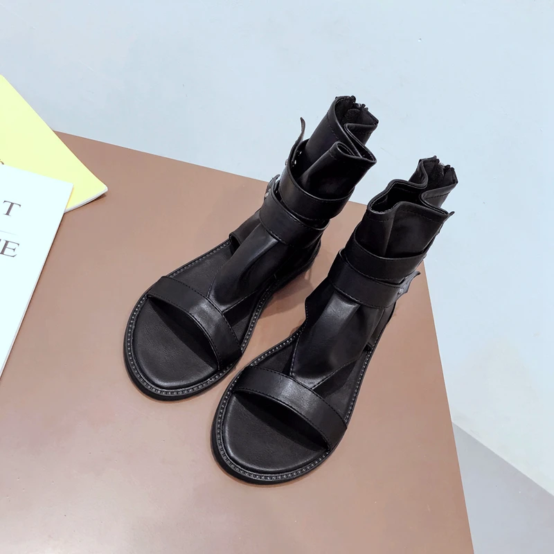 Женские римские сандалии Phoentin с открытым носком новая модель 2020 года плоская