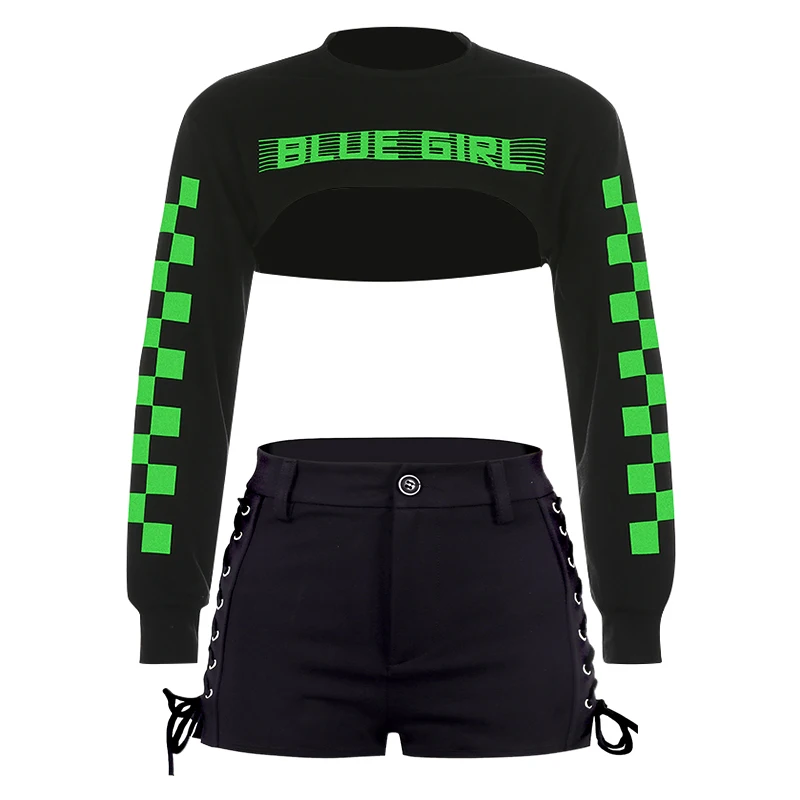 

Cheerleader Costume For Adult Sexy Hip Hop Dancer Outfits E-girl Clothes Jazz Dance Wear Stage Costume DJ DS Clothing DL7059