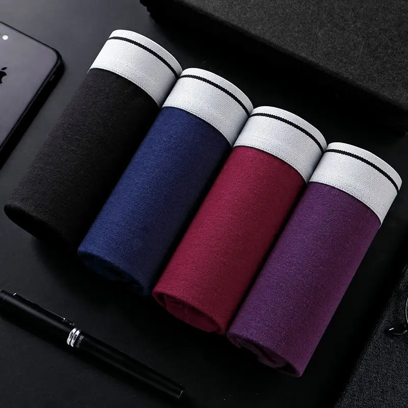 

4pcs/lot Underpants Male Panties Men Boxer Underwear Men Fashion Print Men Boxers Homme Comfortable Soft Breathable