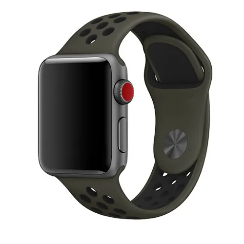 Ремешок для apple watch band 44 мм 40 мм correa apple watch 4 3 band 42 мм/38 мм iwatch спортивный силиконовый ремешок-браслет аксессуары для часов - Цвет ремешка: Cargo Khaki 26