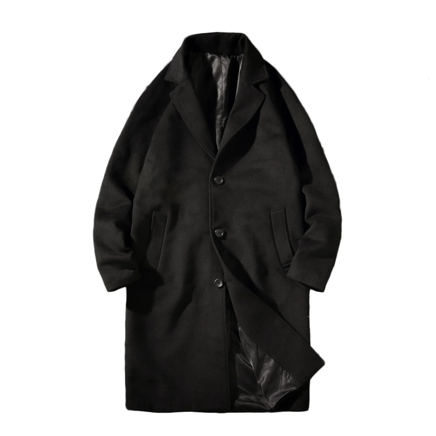 

Winter Men's Heavy Woolen Blends Overcoat Male Cashmere Long Overknee Windbreaker Loose Cotton-padded Clothes Wool Trench Coat