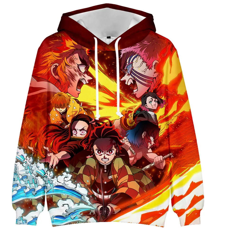 

Anime Print Demon Slayer 3D Pullover Men's Women's Hip Hop Hoodie Clothing Fall Oversized Boys Comfortable Cool Sweatshirt Tops
