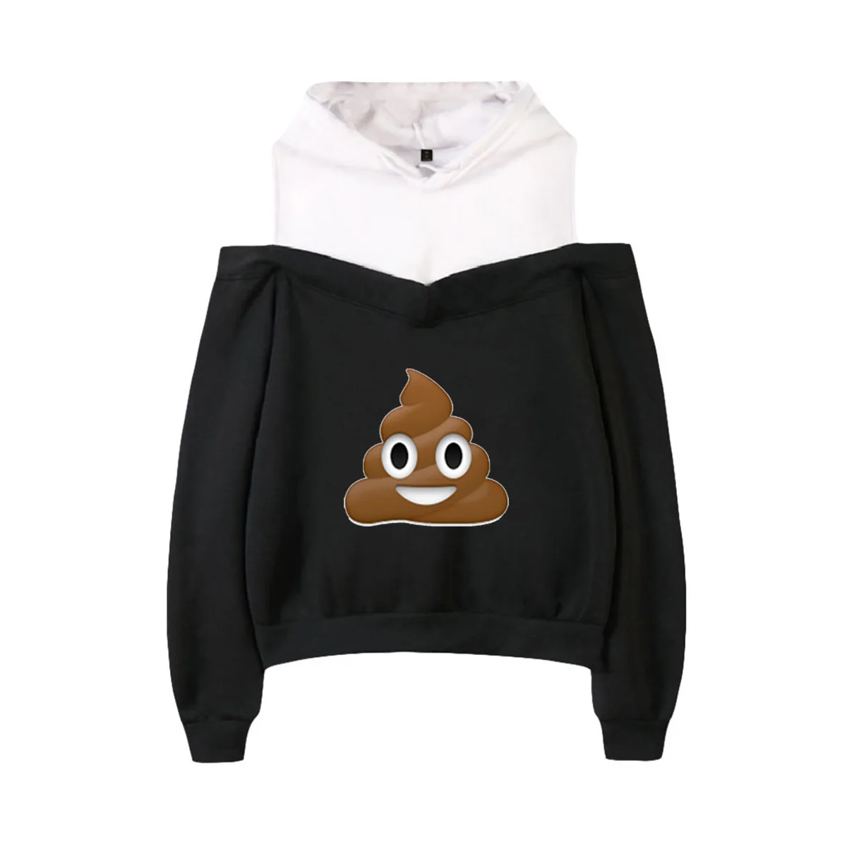 

New Spoof gift shit Print Hoodies Women Off Shoulder Sweatshirt Y2K Girl Pullover Harajuku Streetwear Autumn Winter Clothes