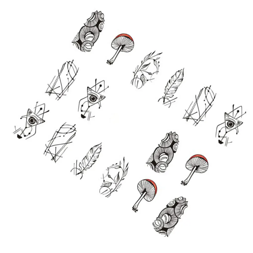 Женская наклейка с цветком для ногтей Грибная Ретро дизайна DIY аксессуары