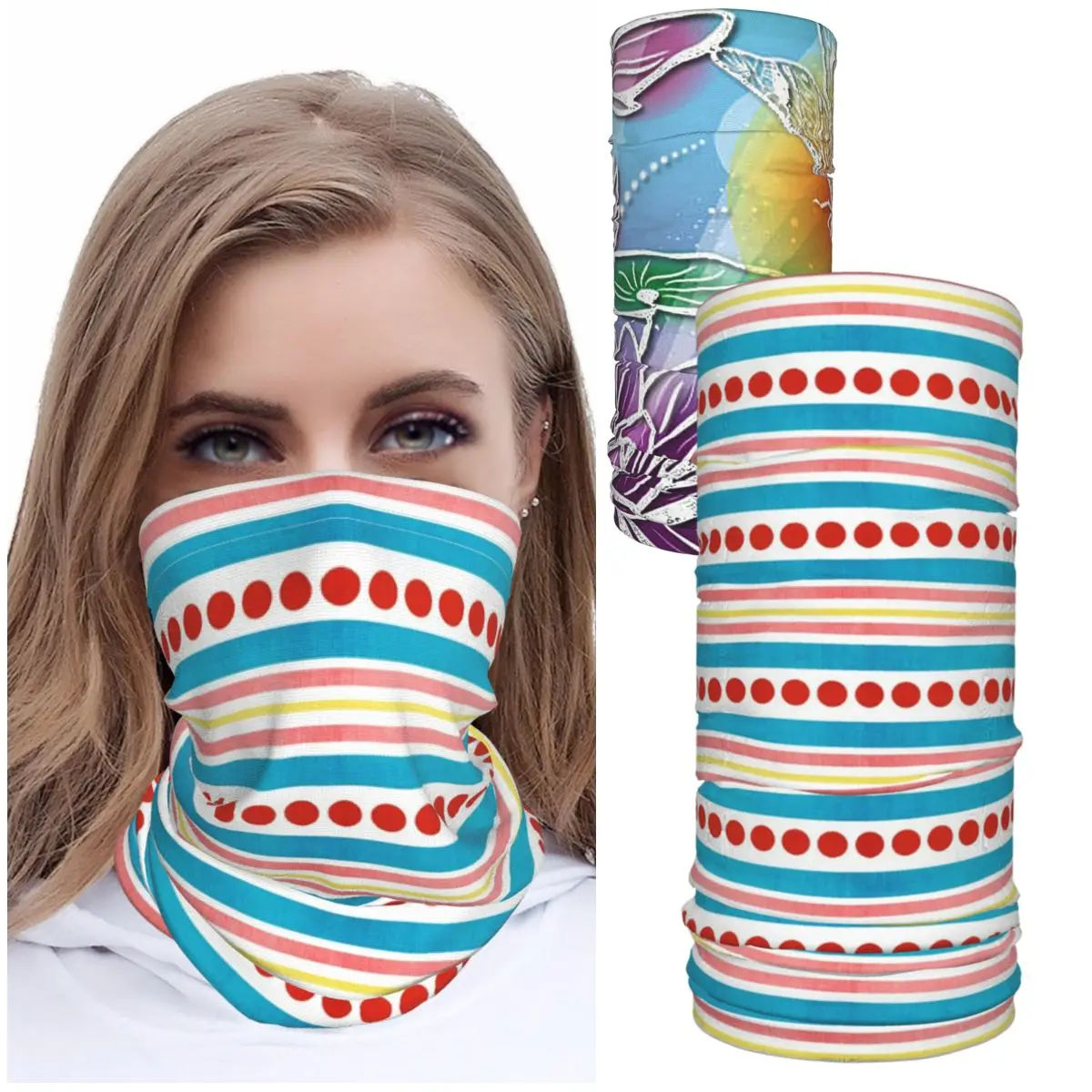 

Buff on neck HeadscarfIce silk bib scarf printed neck men's and women's scarf turban shawl accessories Scarf women