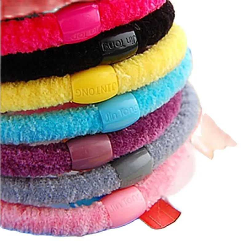 

10 шт./лот, плюшевые аксессуары для волос для женщин, повязка на голову, эластичные ленты для волос для девочек, повязка для волос, украшения д...