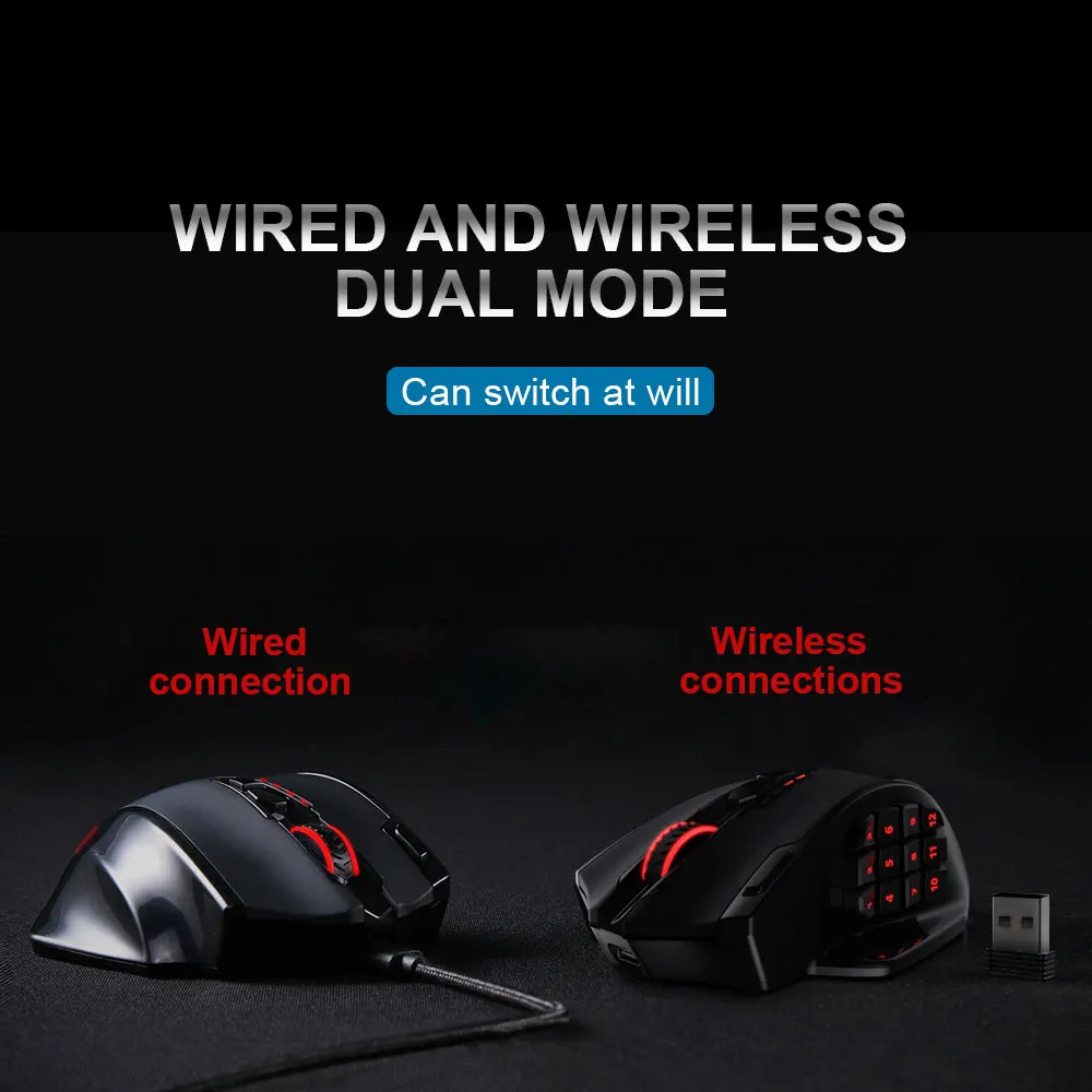 Redragon Impact Elite USB Wireless 2.4G Gaming RGB Mouse 16000 DPI Programmable Optics Mice For Computer Gamer PC M913 | Компьютеры и
