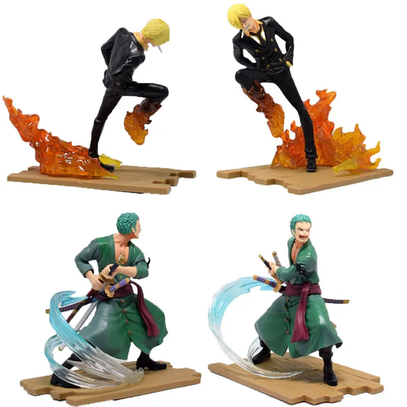 

One Piece Three Swords Flow Sauron Figure Smoking Sanji Battle Edition Toy Showdown PVC Model Decoration Child Gift