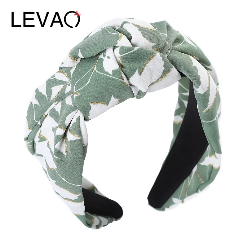 

LEVAO Broad-sided Knotted Headband Hairband For Women Hair Hoops Head Bands Fabric Landscape Headband Girls Headwear Headdress