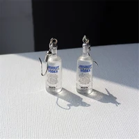 exaggerated cool vodka bottle earrings for women girl 2019 funny drinking style cartoon transparent bottle earrings