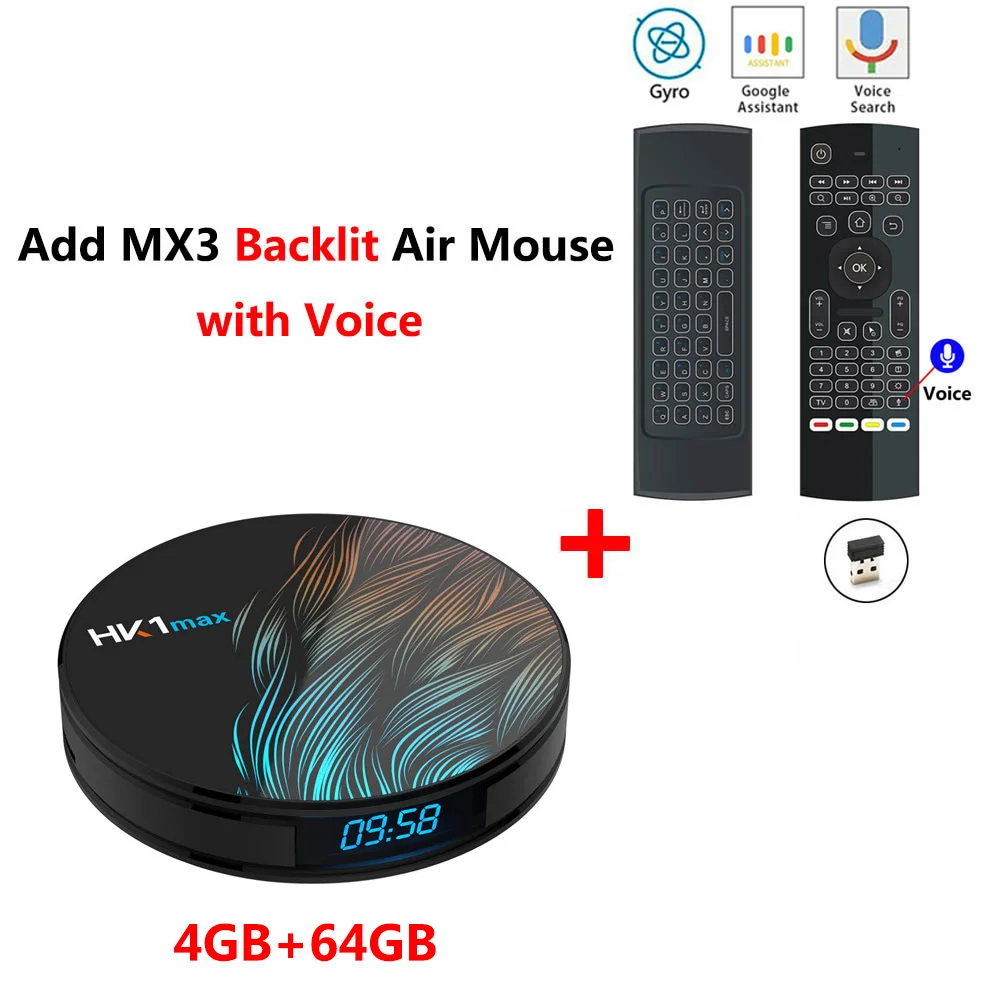 4GB64GB add MX3L mic HK1 MAX Smart tv Box Android 9,0 4 Гб ОЗУ 64 Гб 128 Гб ПЗУ RK3318 четырехъядерный процессор 2,4G 5G Wifi Bluetooth 4K HD телеприставка vs X96 H96 MAX - Цвет: 4GB64GB add MX3L mic