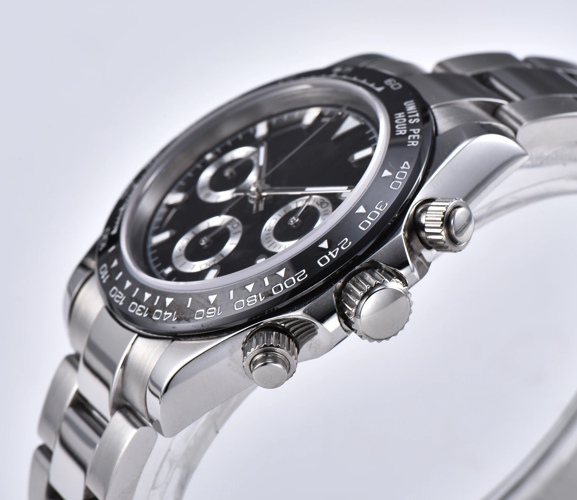 Мужские японские часы с хронографом vk63 новый кварцевый механизм 39 мм сапфировым