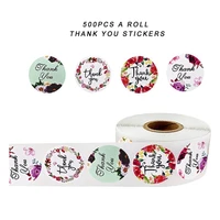 500pcsroll floral thank you envelope seal labels sticker christmas gift decoration sticker for package sticker