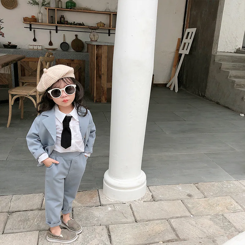 Стильные блейзеры для школы однотонные Детские костюмы отдыха плиссированная
