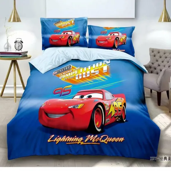 MC queen car 1 Комплект постельного белья с изображением героев мультфильма Дисней, Mc, queen, Человек-паук, пододеяльник, наволочка, детский подарок на день рождения для мальчиков, 1,0 м, 1,2 м, кровать - Цвет: MC queen car 1