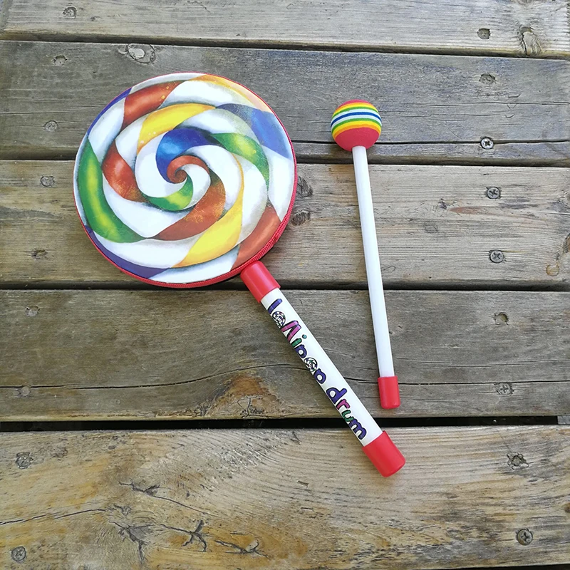 

Children'S Percussion Instruments Kindergarten Toys Parent-Child Teaching Aids Music Baby Drums 6-Inch Lollipop Drum